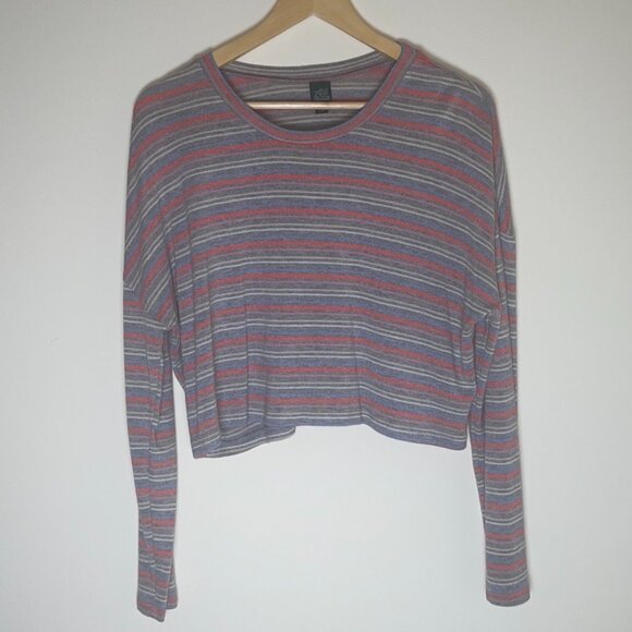 Wild Fable | Striped Long Sleeve Crop Top |  Medium - Picture 2 of 7